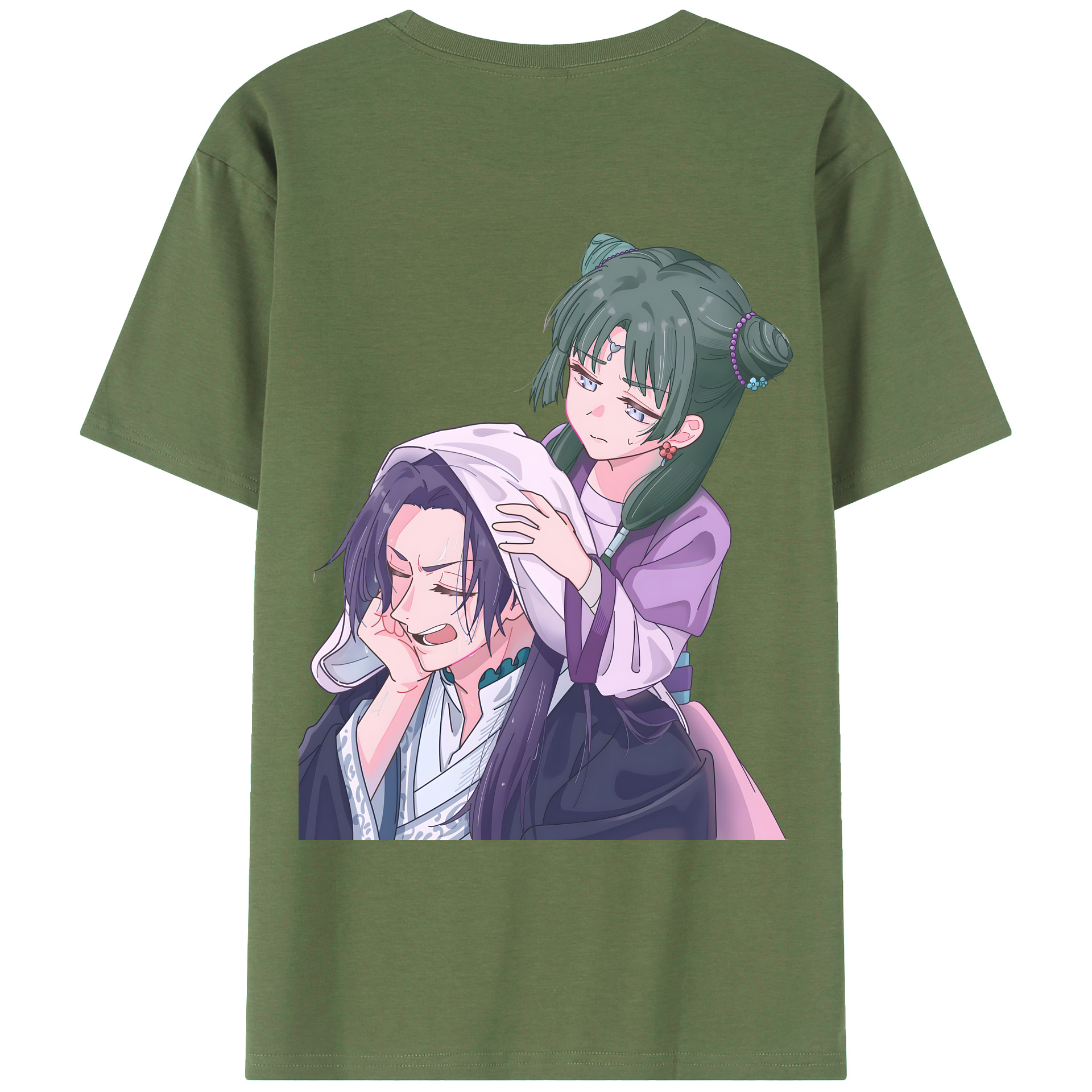 （画像用） 薬屋のひとりごと The Apothecary Diaries 綿100％ メンズ半袖Tシャツ（バックプリント） 通気性